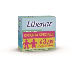 Libenar Soluzione Salina Isotonica 0,9% per Igiene Nasale – 15 Flaconcini 5ml
