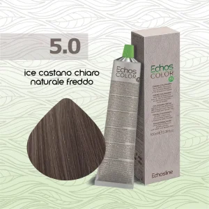 Echos Color – Crema colorante capelli – 5.0 ICE Castano Chiaro Naturale Freddo – 100 ml