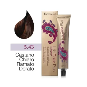 FarmaVita – Life Color Plus Professional – Crema Colorante per Capelli – 5.43 Castano Chiaro Ramato Dorato – 100 ml