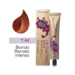 FarmaVita – Life Color Plus Professional – Crema Colorante per Capelli – 7.44 Biondo Ramato Intenso – 100 ml