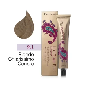 FarmaVita – Life Color Plus Professional – Crema Colorante per Capelli – 9.1 Biondo Chiarissimo Cenere – 100 ml